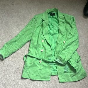 House of Harlow Green Linen Blazer